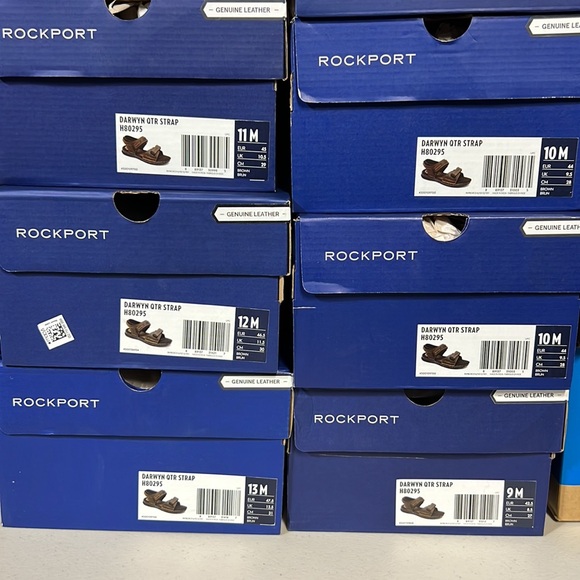 Rockport  Men’s Darwyn Leather Quarter Strap Sandal Brown NEW NIB - Picture 7 of 11